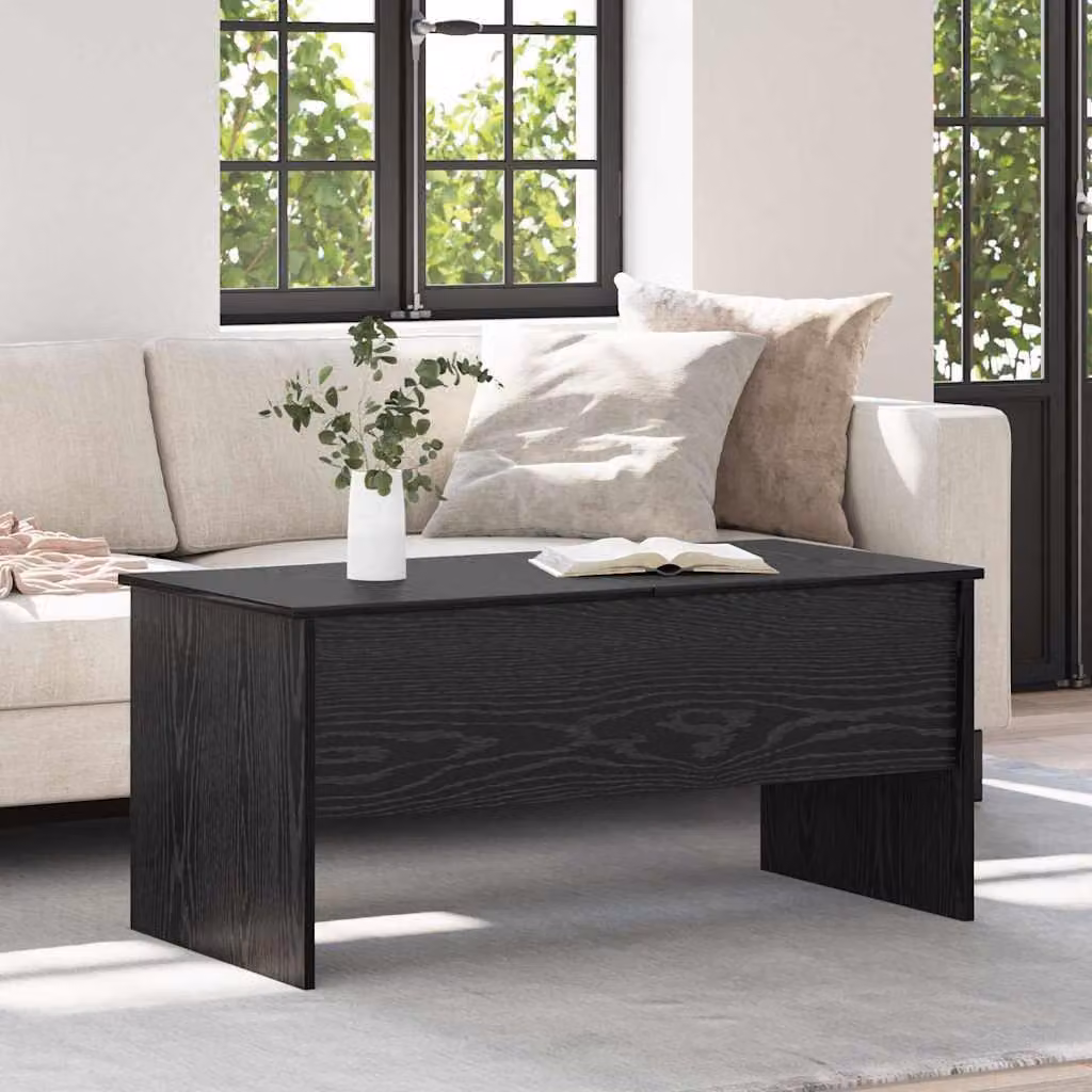Maison Exclusive - Tavolino da salotto effetto rovere nero 102 x 50,5 x 46,5 cm