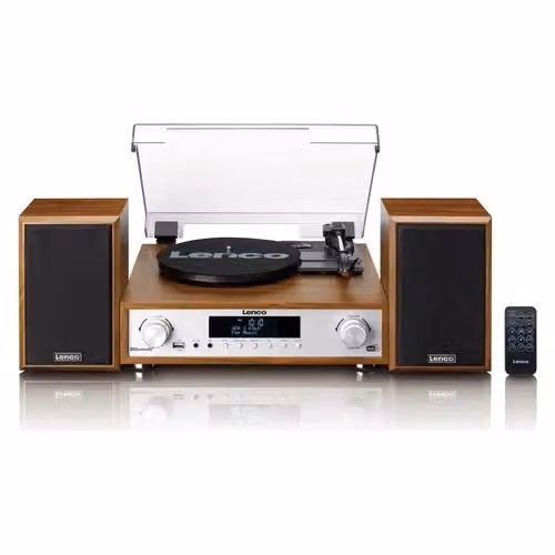 Giradischi Lenco MC-160WD con radio DAB, diffusori incorporati e Bluetooth, colore legno marrone – 3