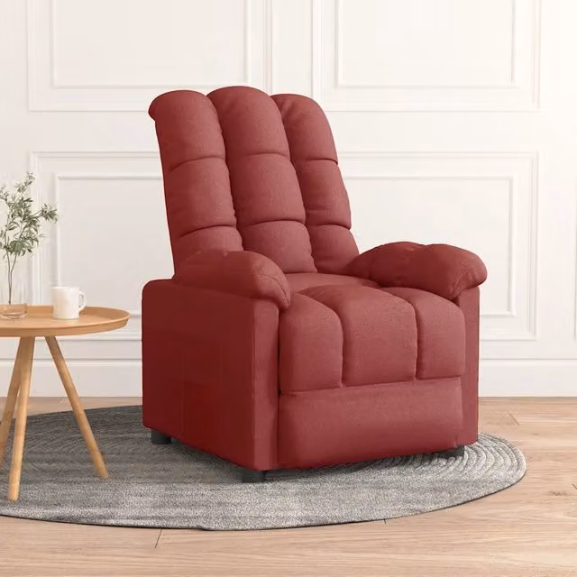 Poltrona Reclinabile in Tessuto Rosso Vino 289799