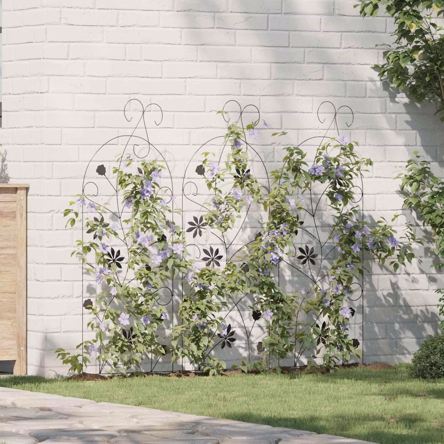 Maison Exclusive - Recinzione per giardino, 3 pezzi, colore nero, dimensioni 112 x 39,5 cm, acciaio