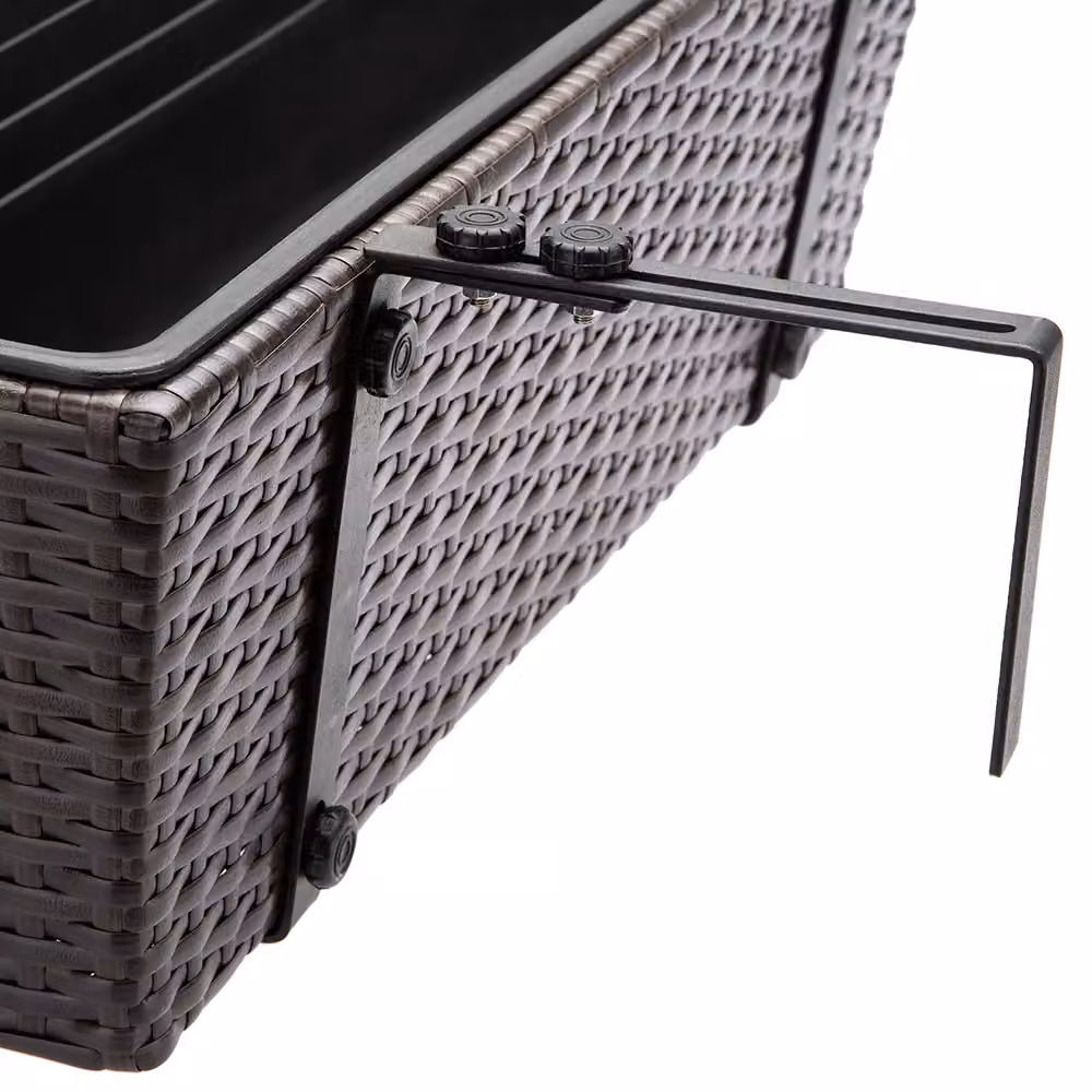 Set di 4 fioriere Casaria in polyrattan marrone con struttura in acciaio zincato e plastica – 2