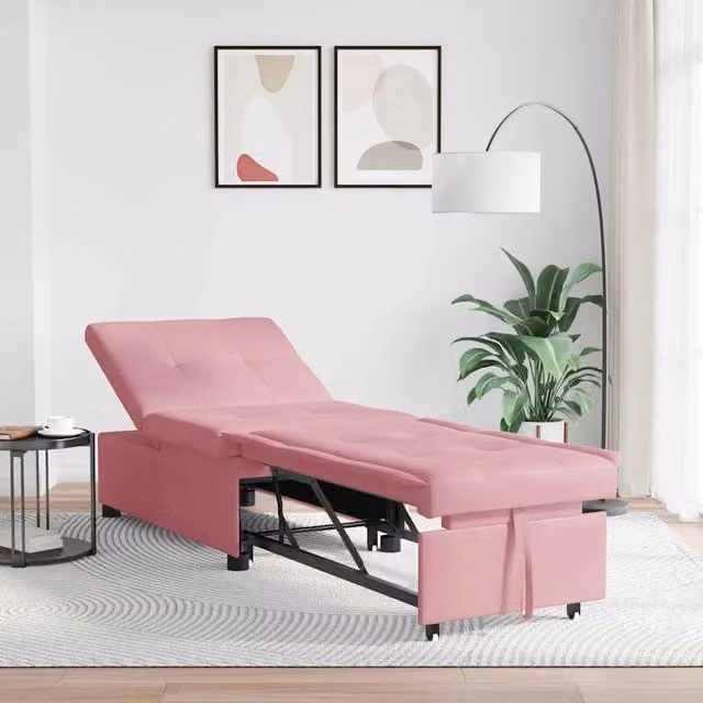 Divano letto-Sofa Letto-Daybed Rosa 194 x 67 x 82 cm Velluto