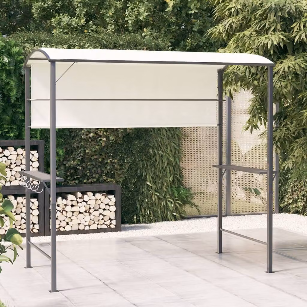 The Living Store Pavillon mit Dach 220x110x200 cm Creme