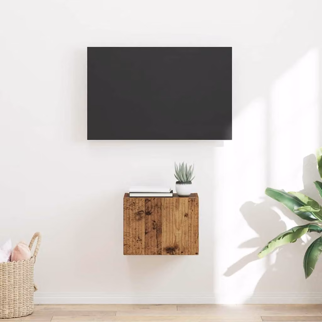 Mobile TV da parete vidaXL in legno vecchio marrone L: 39 cm, P: 31 cm, H: 29,5 cm
