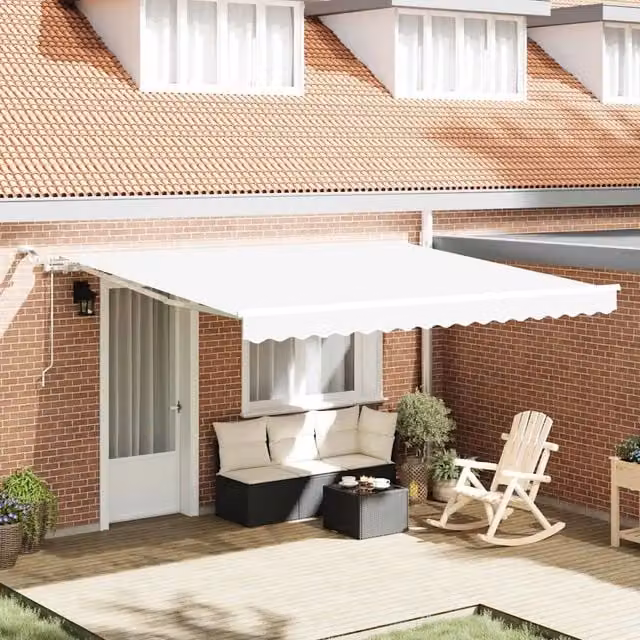 Tenda retrattile Bianco 400 × 350 cm Poliestere 3330794