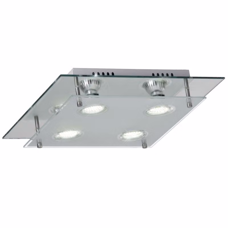 Lampada da soffitto a LED, vetro cromato satinato, H 8 cm