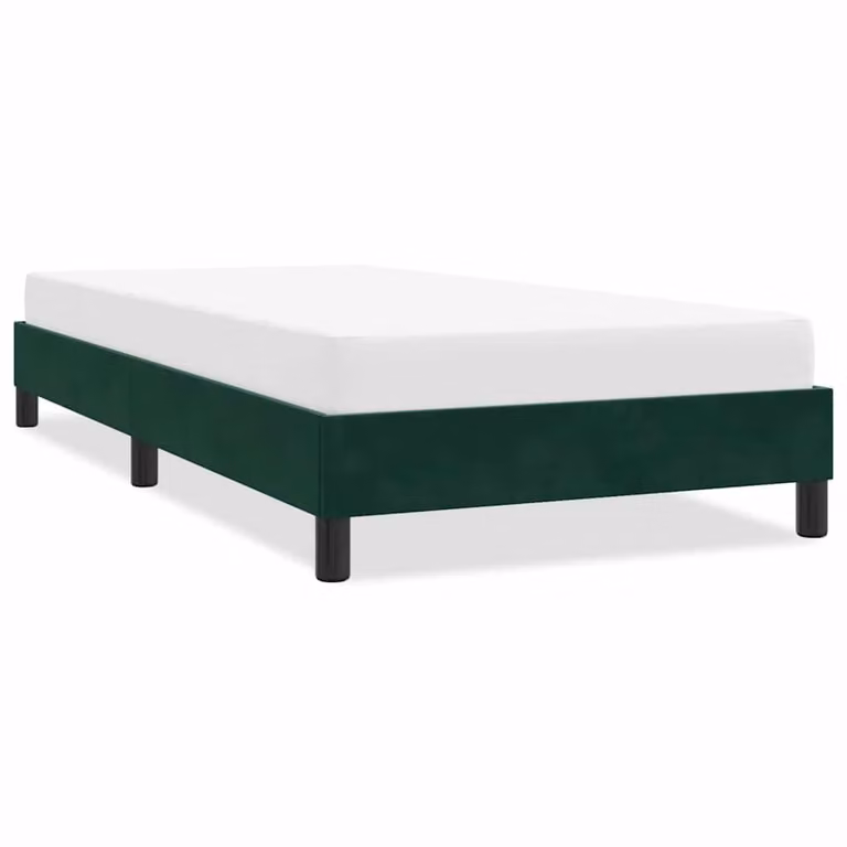 vidaXL Giroletto in Velluto Verde Scuro con Doghe in Legno L: 100 cm, P: 223 cm