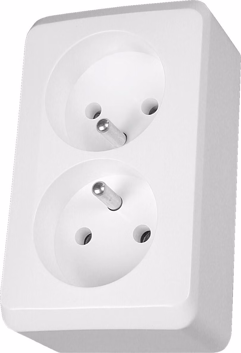 Presa doppia 2P+PE bianco Prima Schneider Electric WDE001043