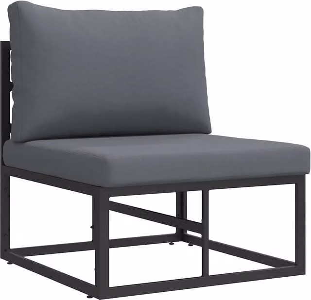 Poltrona da esterno moderna in metallo nero e antracite con seduta imbottita L: 70 cm, P: 71,5 cm, H: 71 cm CFW6872288