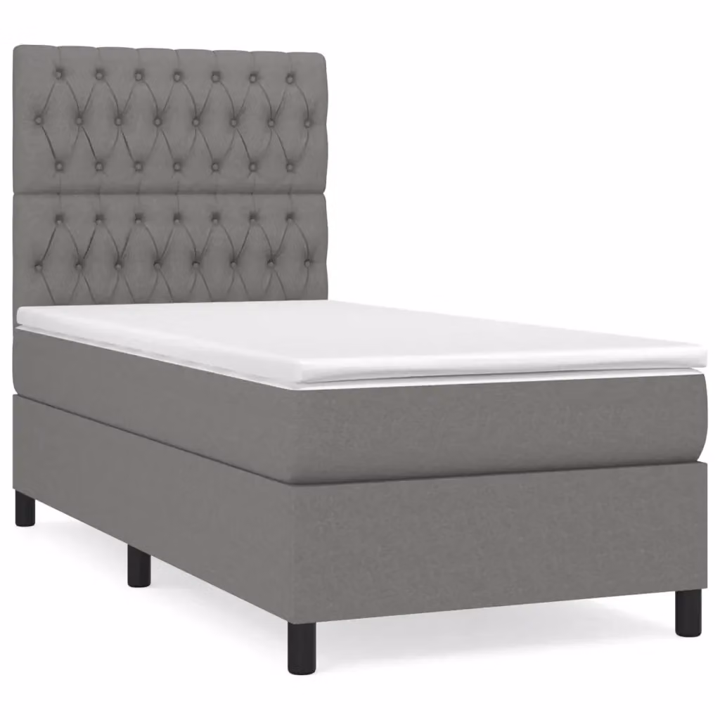 Letto Ibrido con Giroletto a Molle e Materasso vidaXL, Grigio e Bianco, L/P/H: 100 x 200 x 203 cm – 2