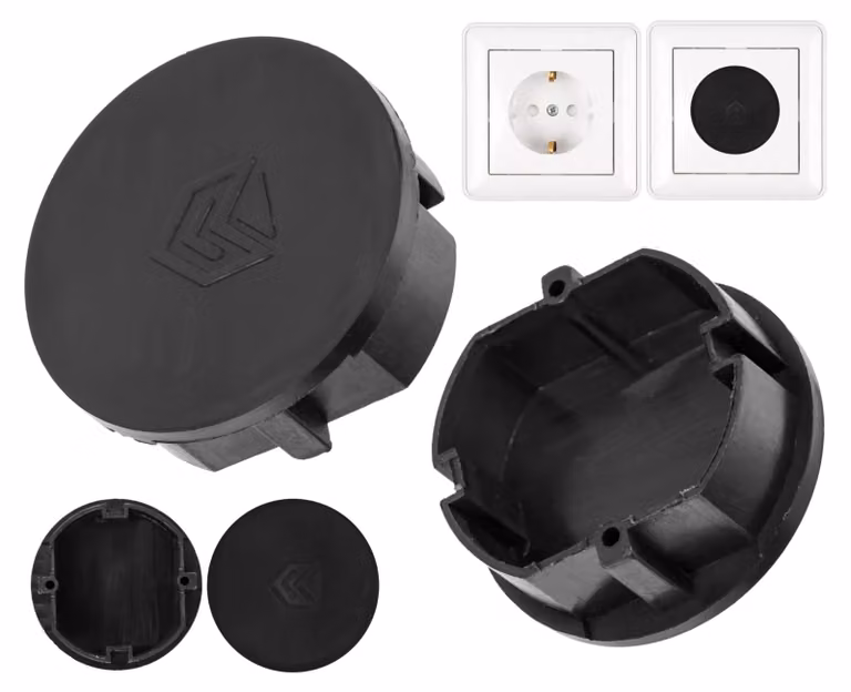 Copertura per prese a incasso con contatto a molla, confezione da 4 pezzi, colore nero, protezione contro polvere e schizzi, compatibile con prese Schuko