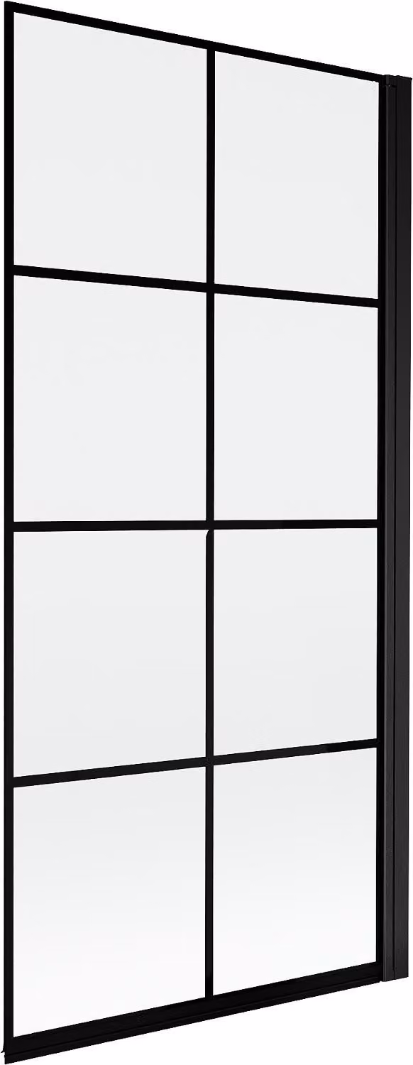 Mexen Mist parete doccia singola destra 90 x 150 cm, griglia nera, nero - 8A9-090-001-70-77-P