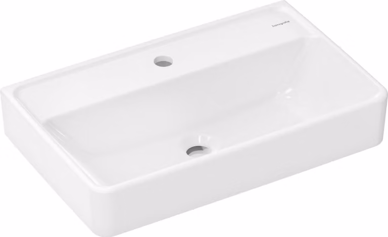hansgrohe Xanuia Q lavabo compact, 1 trou pour robinet, sans trop-plein, 600x370mm, blanc, 60215450, 60215450