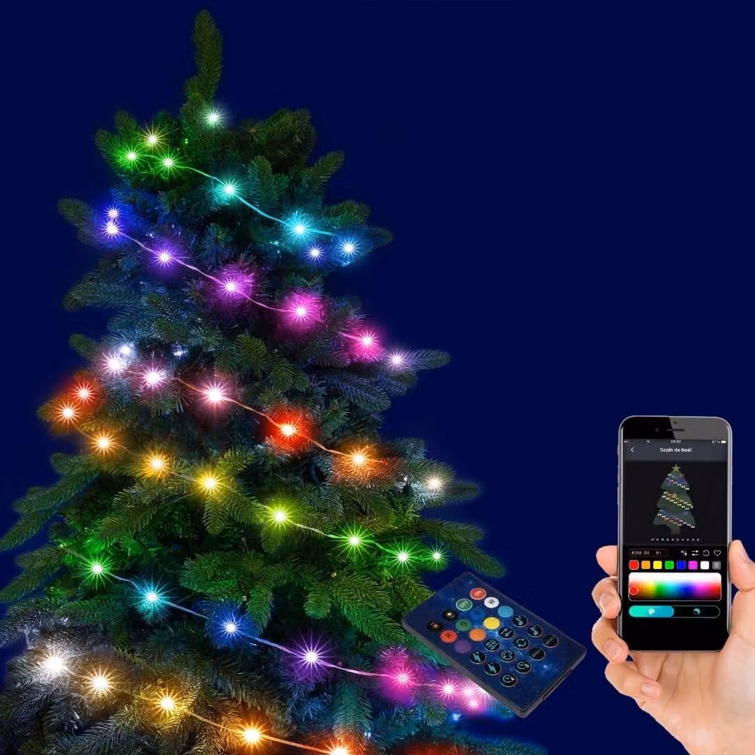 Catena luminosa Bluetooth, 9,9 metri, LED RGB, grado di protezione IP44