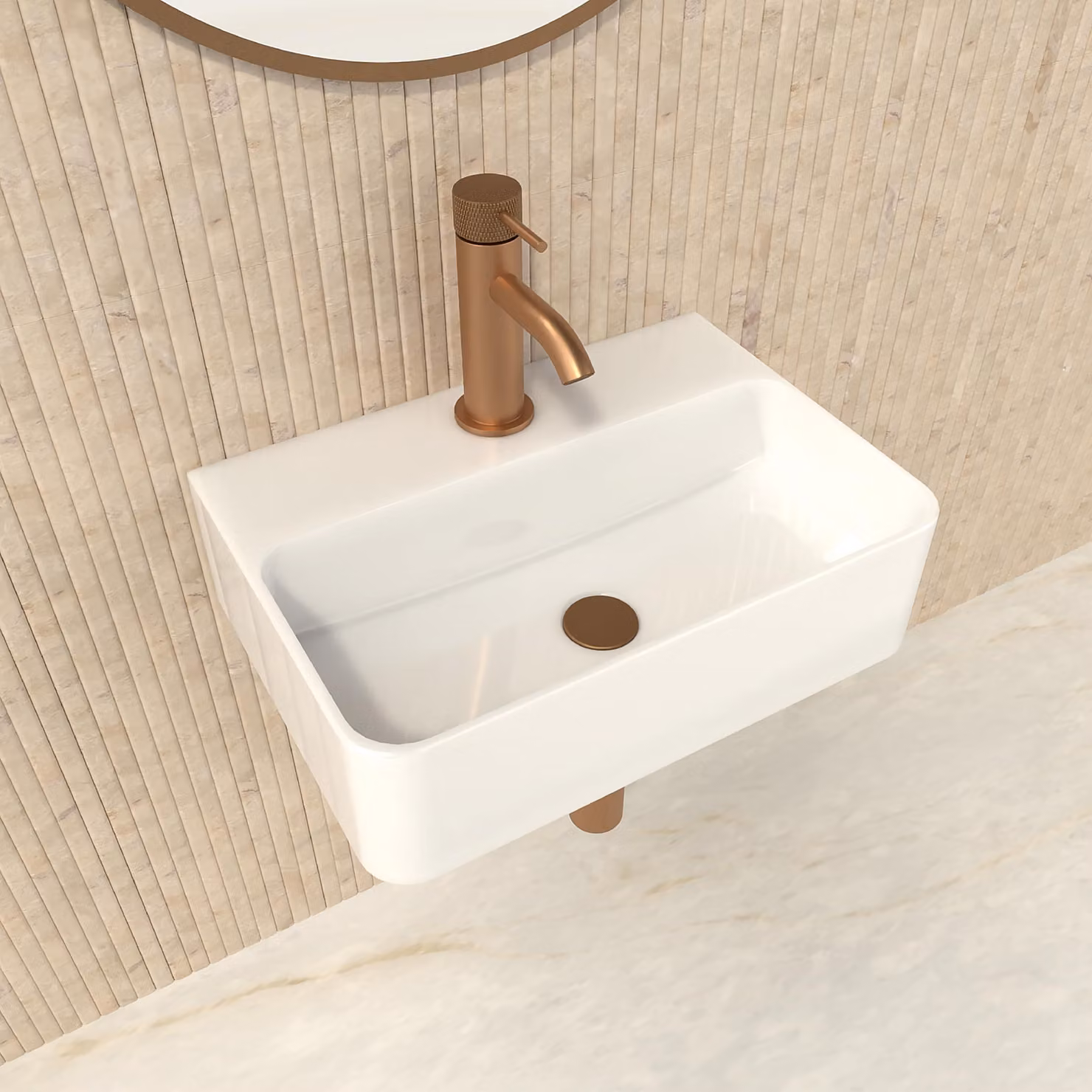 Lavabo da appoggio, Vetroceramica, 37 x 26 cm, lavabo rettangolare