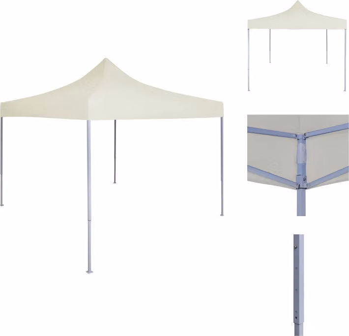 vidaXL Tenda professionale per feste pieghevole 2×2 m acciaio crema - Padiglioni e tende per feste