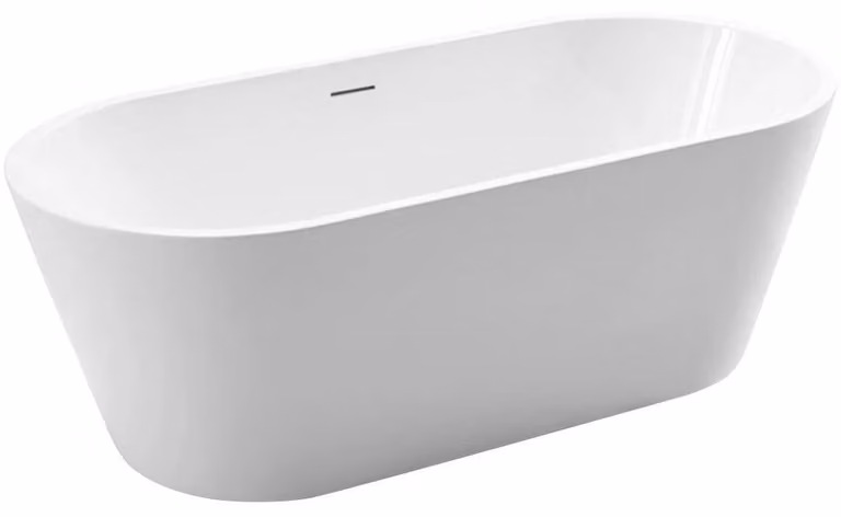 CERANO - Vasca da bagno freestanding in acrilico Timea - bianco lucido - 149x74 cm
