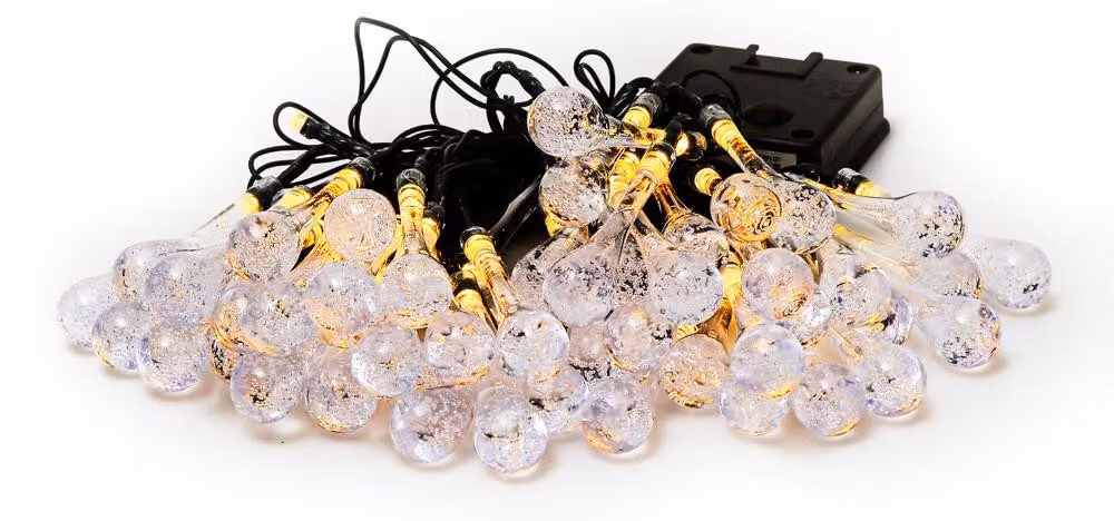 Catena luminosa decorativa a LED e solare IMMAX DROP 50xLED 7 m IP65 bianco caldo