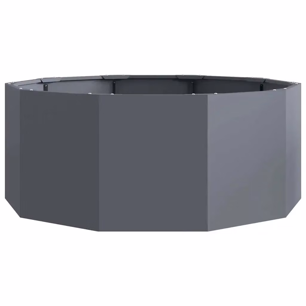 Fioriera da esterno rotonda HELLOSHOP26 in acciaio color antracite L: 90 cm, P: 90 cm, H: 35 cm – 2