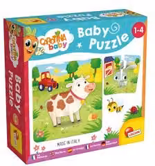 Puzzle in legno La Fattoria Lisciani 4 pezzi multicolore per bambini da 1 a 4 anni