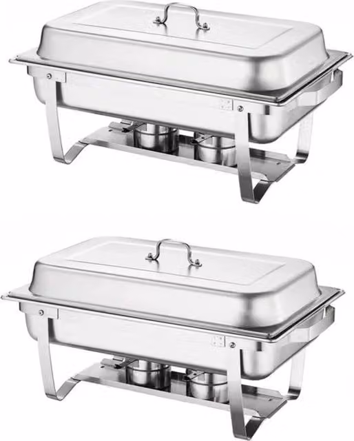 Servizio per buffet - Scatola di riscaldamento - Scatola calda per buffet - 2 vasi - 8L