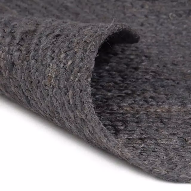Tappeto del soggiorno | Tappeto Lavorato a Mano in Juta Rotondo 240 cm Grigio Scuro