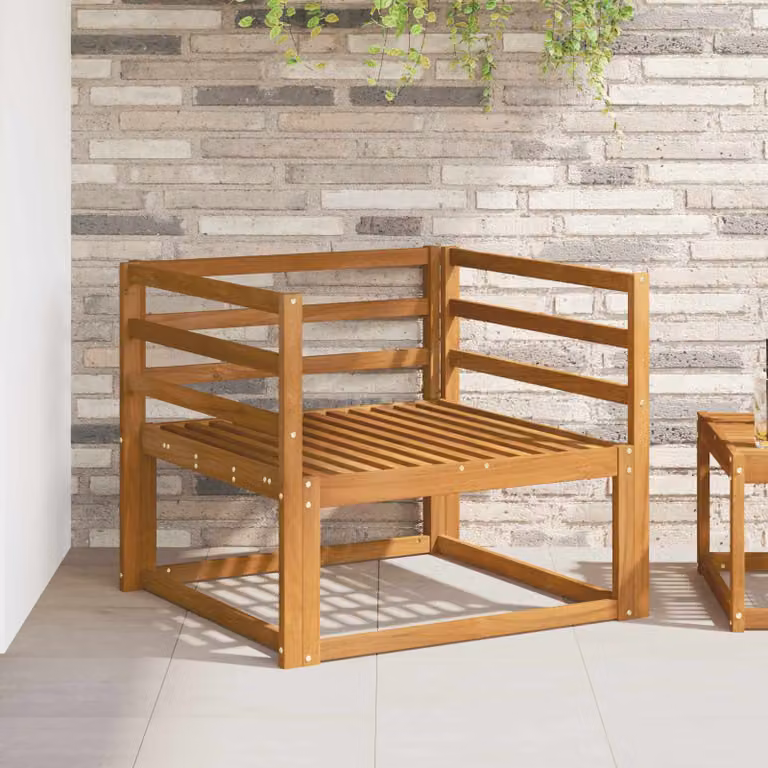 vidaXL Divano centrale per esterno in legno di acacia color marrone