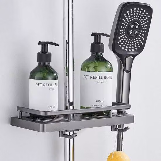 Scaffale angolare per doccia e cucina 50 cm (P) x 27 cm (L) x 12 cm (A) in acciaio inossidabile
