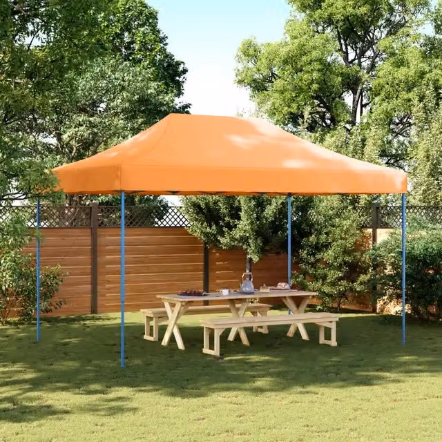 Tenda Party hip vidaXL arancione e blu in PVC e acciaio L: 440 cm, P: 292 cm, H: 315 cm