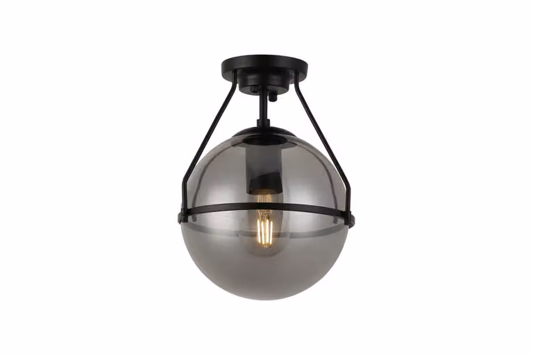 GTV - Lampada da soffitto DROP , 7165, AC220-240V, 50/60Hz, 1*E27, max.25W, Ø 21 cm, nero
