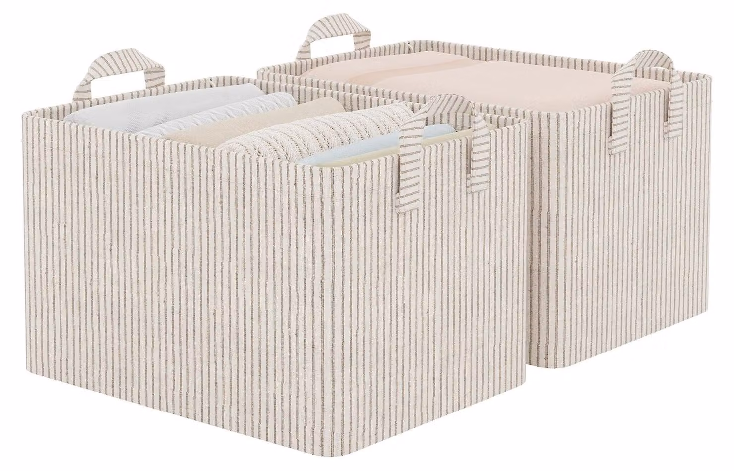 Set di 2 scatole portaoggetti per abbigliamento, complete di maniglie