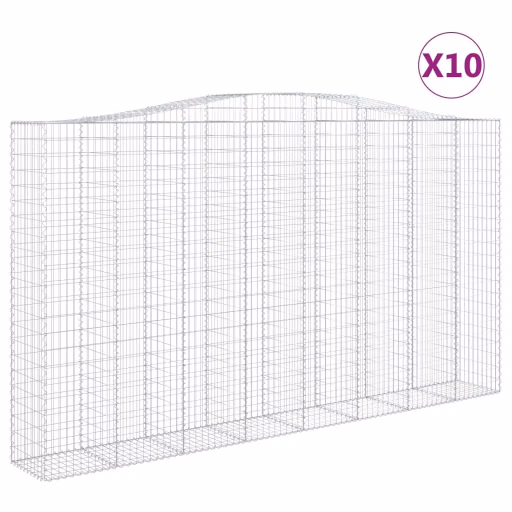 Cesti Gabbioni ad Arco 10 pz 400x50x220/240 cm Ferro Zincato
