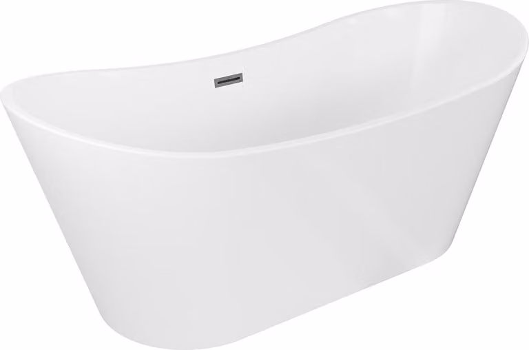 Mexen Montana vasca da bagno freestanding 170 x 80 cm, bianca, troppopieno gun gray spazzolato - 52011708000-66