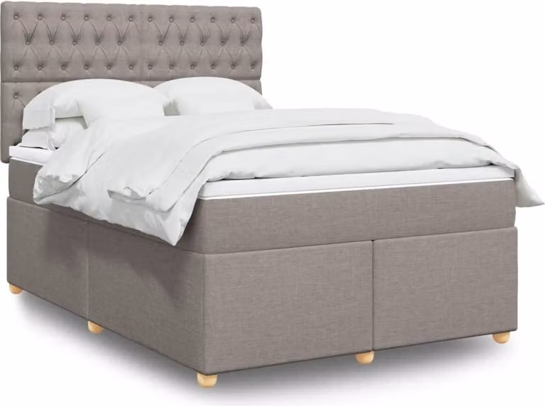 Maison Exclusive - Giroletto a Molle con Materasso Tortora 140x190 cm in Tessuto