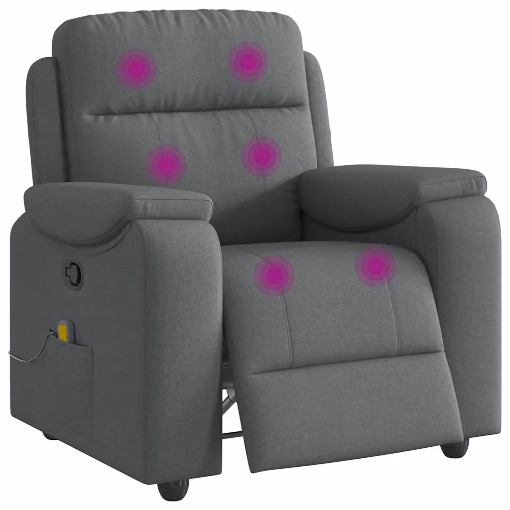 Poltrona relax reclinabile vidaXL in tessuto grigio con braccioli e struttura in legno e metallo – 2