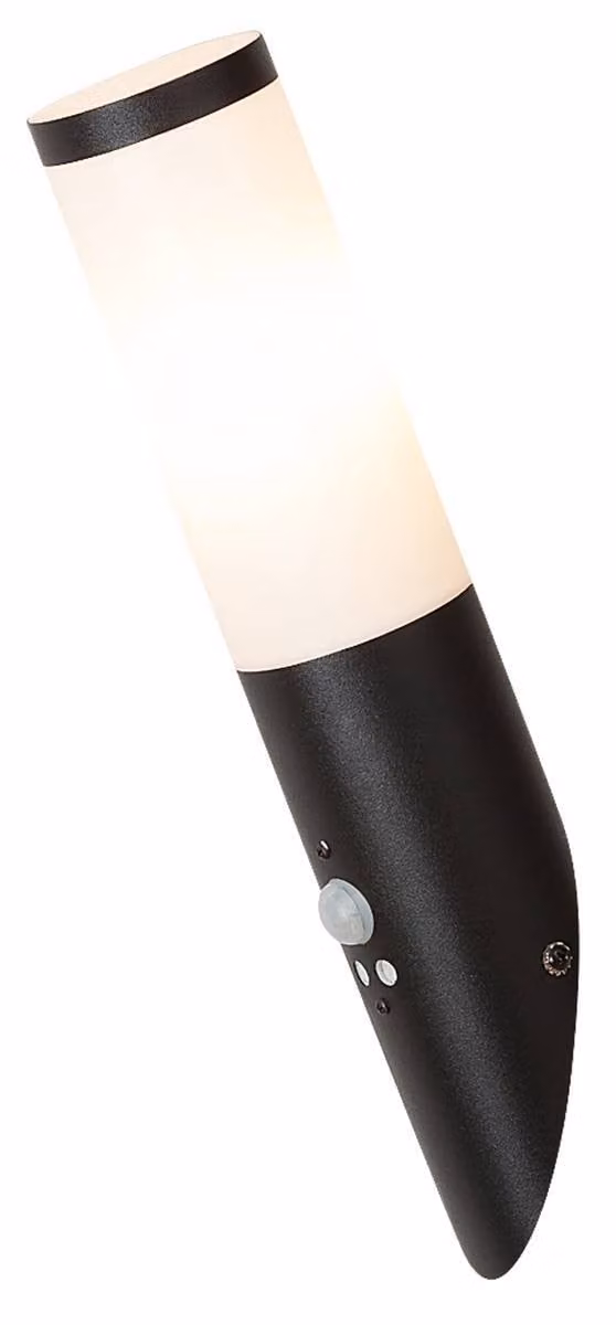 Rabalux 8146 lampada da parete per esterni Torcia nera, E27, acciaio inox, bianco-nero, moderna, IP44, 36,5 cm