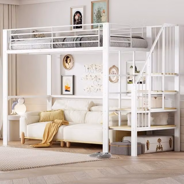 Letto a soppalco con contenitore ¨C Minimal ¨C metallo 90x200cm