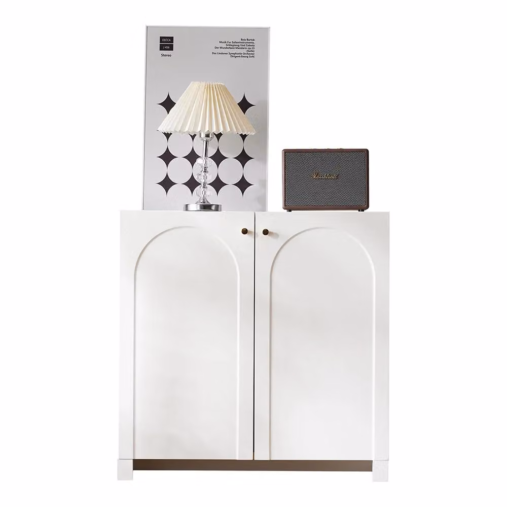 Buffet moderno Xylo con 2 porte, colore bianco, L 80 cm x P 40 cm x H 80 cm – 2