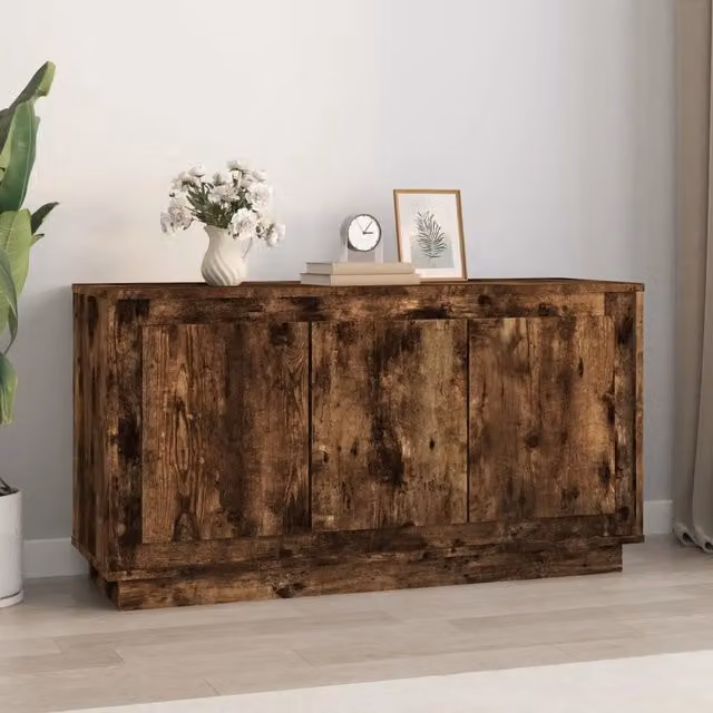 Credenza Buffet Armadio da Cucina Design Mania in Legno Rovere Fumo Marrone L: 102 cm, P: 35 cm, H: 55 cm – 1