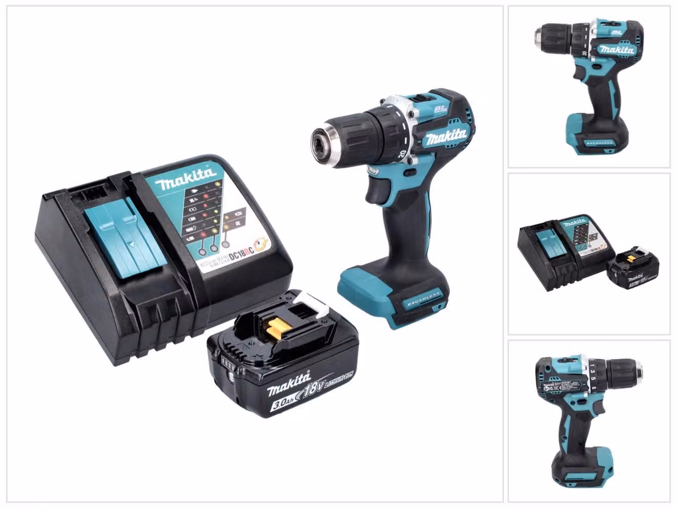 Trapano avvitatore a batteria Makita DDF 487 RF1 18 V 40 Nm brushless + 1x batteria ricaricabile 3,0 Ah + caricabatterie