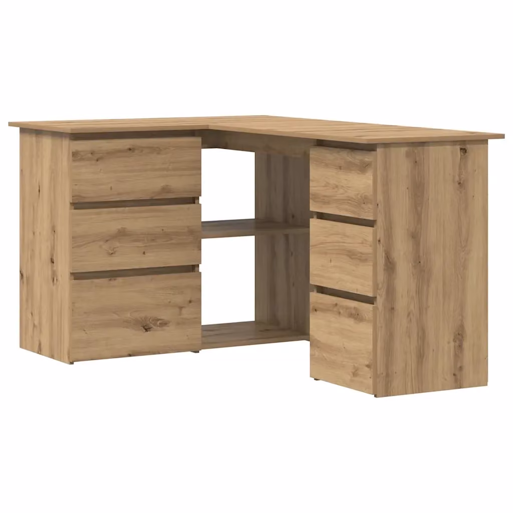Scrivania Angolare Moderna vidaXL in Rovere Marrone L: 145 cm, P: 100 cm, H: 76 cm – 2