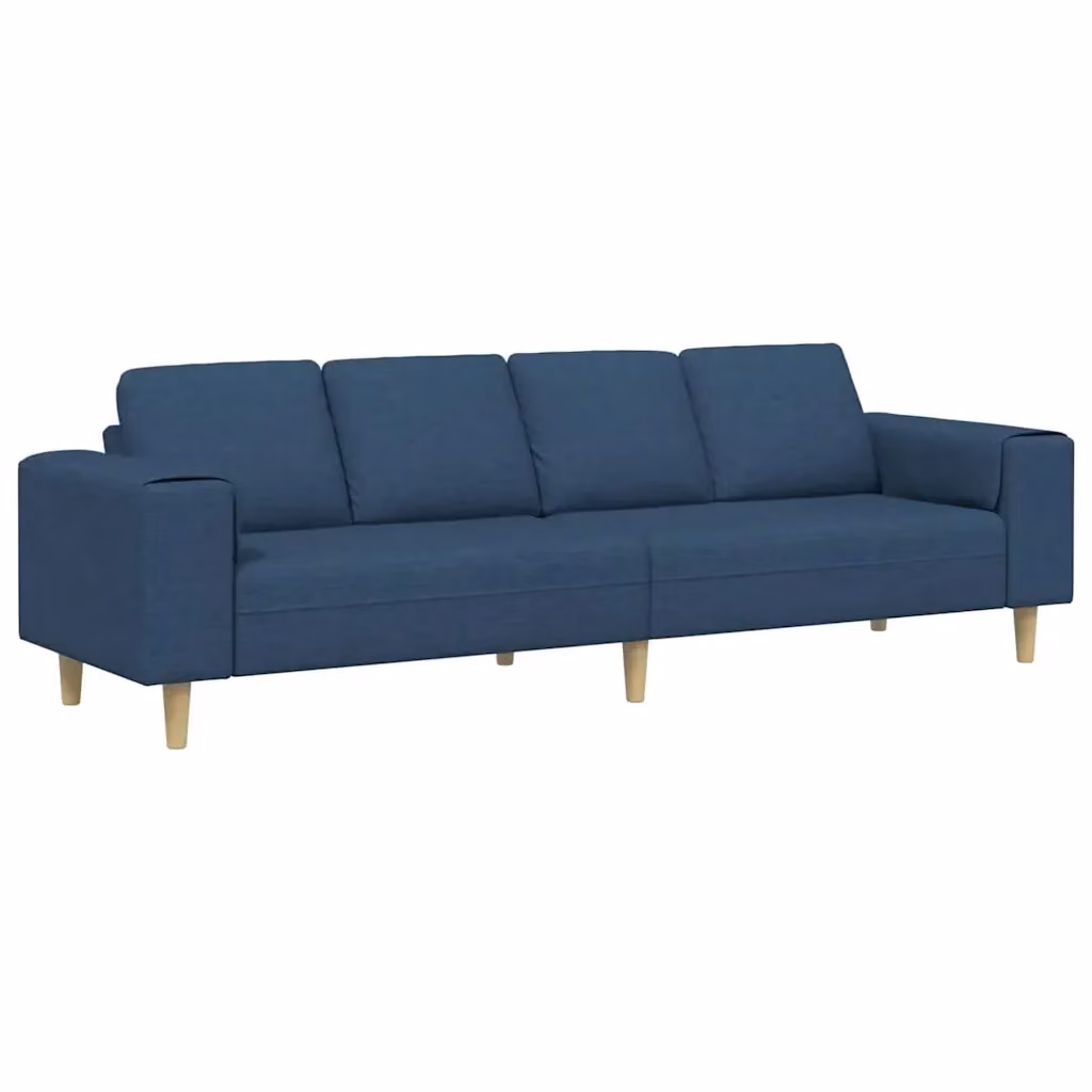 Divano imbottito vidaXL per soggiorno in tessuto blu, stile minimalista, L: 250 cm, P: 77 cm, H: 76 cm – 2