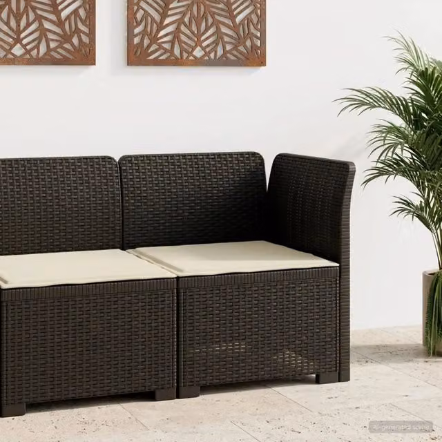 Divano da giardino a 1 posto con cuscino in design moderno effetto rattan colore antracite – 1