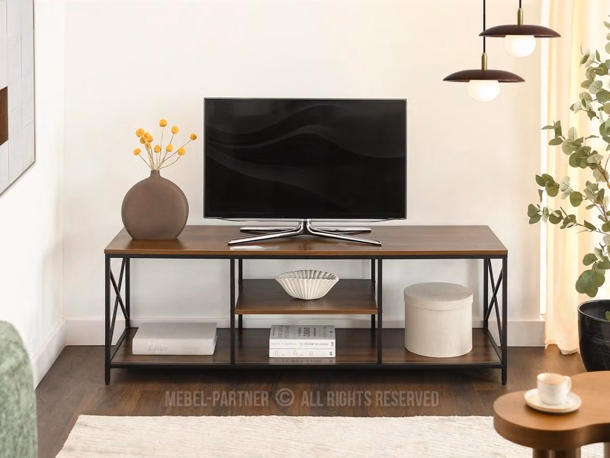 Porta TV DINKO - noce / nero