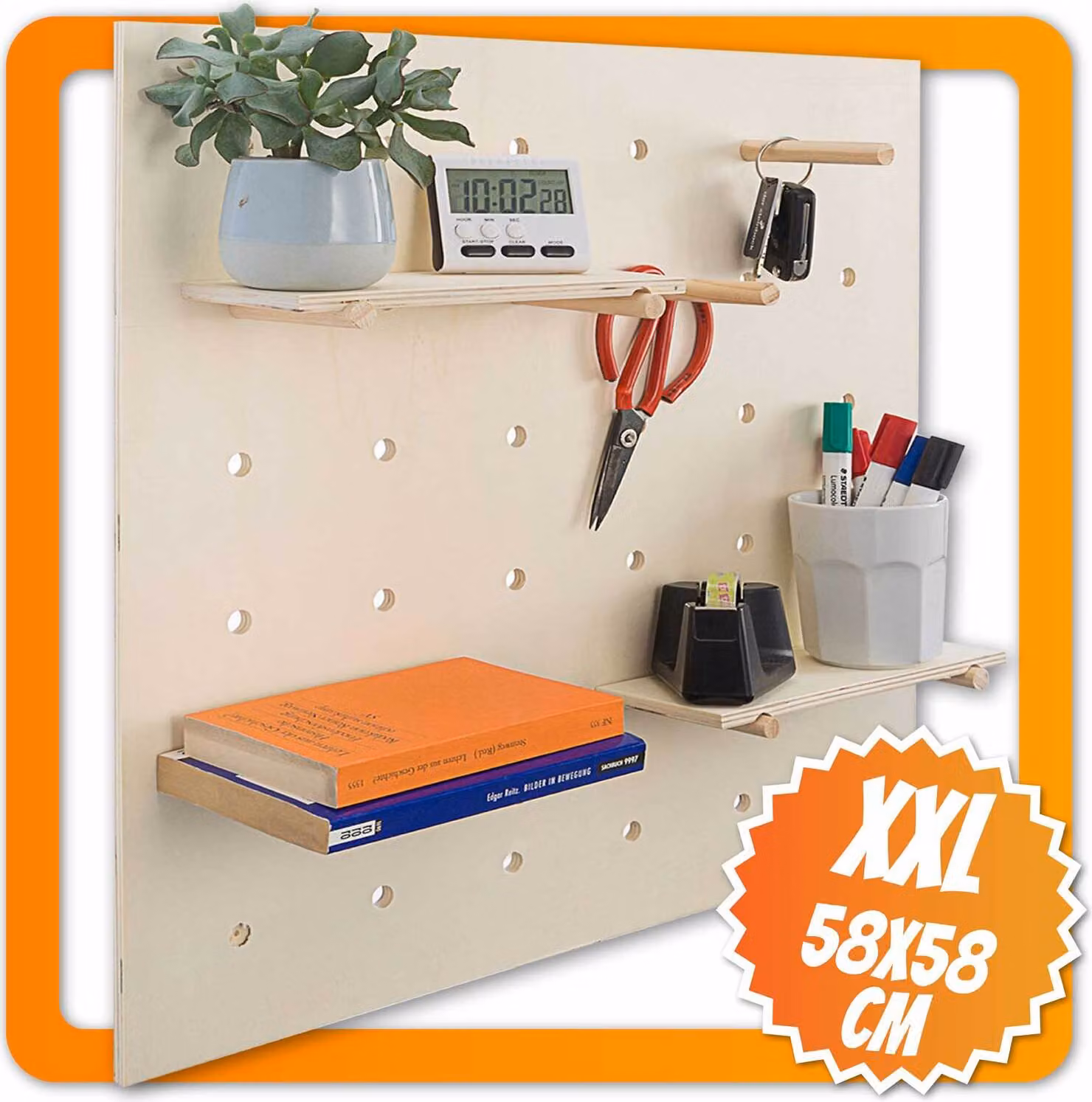 Scaffale da parete in legno "Pegboard