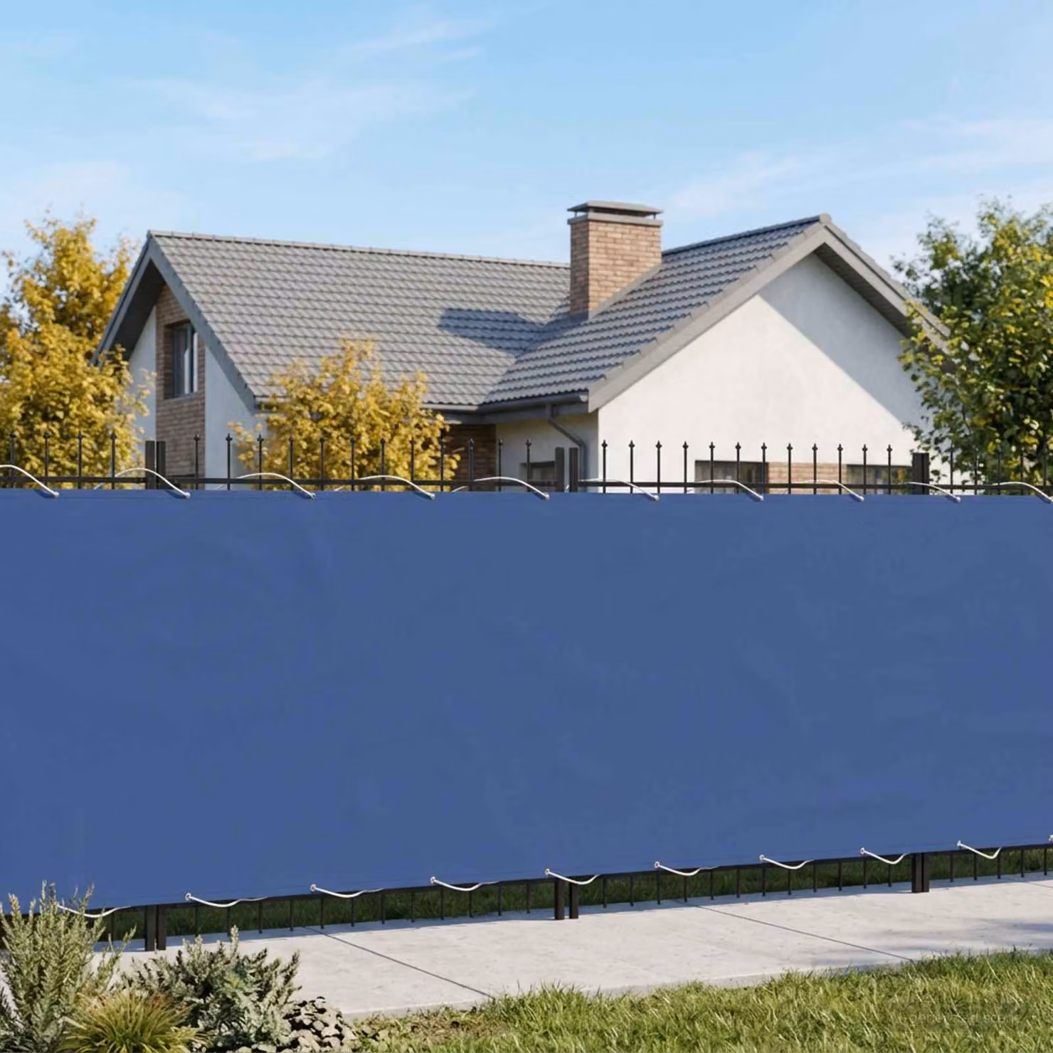 Schermo di privacy per balcone vidaXL in poliestere blu, L: 180 cm, H: 300 cm