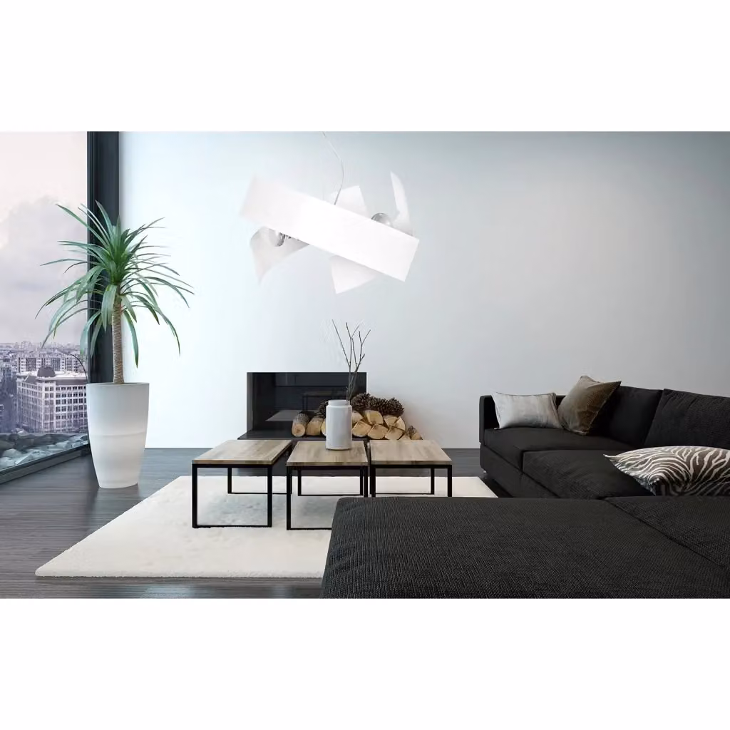 Lampada a sospensione moderna Wugu con 1 luce in acciaio inossidabile bianco e cromo – 2