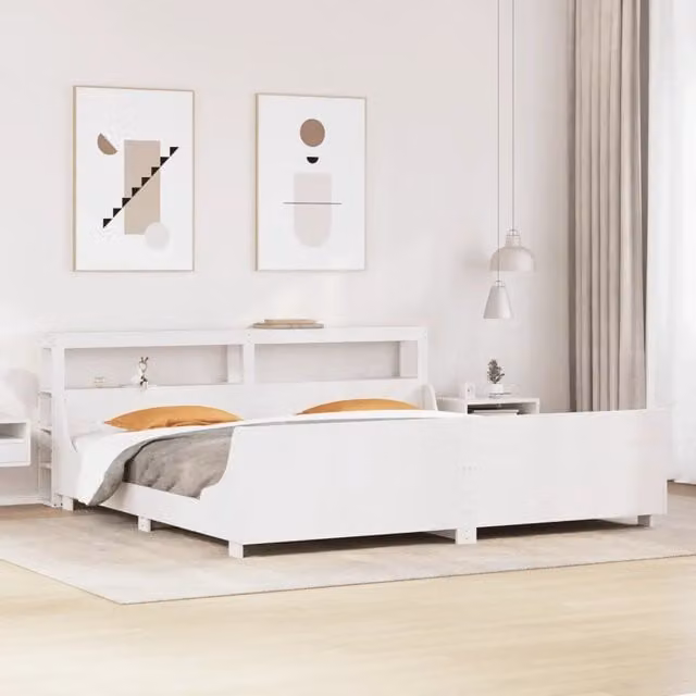 Letto senza Materasso Bianco 180x200 cm Legno Massello di Pino 3306451