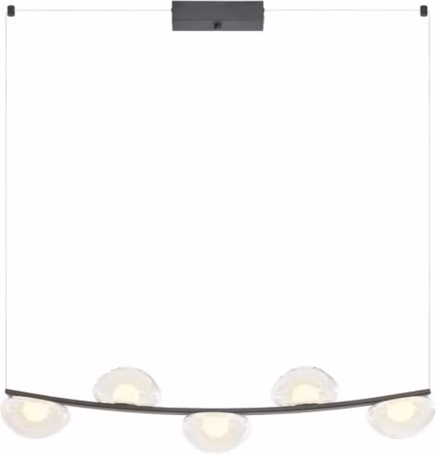 Lampada a sospensione lineare Redo Group Sinclair con LED dimmabile in metallo e vetro disponibile in finiture oro/ottone, nero, bianco o trasparente