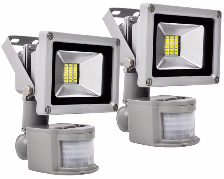 Greenmigo 2x 20W SMD LED proiettore Proiettore con rilevatore di movimento Bianco freddo Luce bianca fredda IP65 Lampada LED impermeabile Proiettore LED da giardino esterno